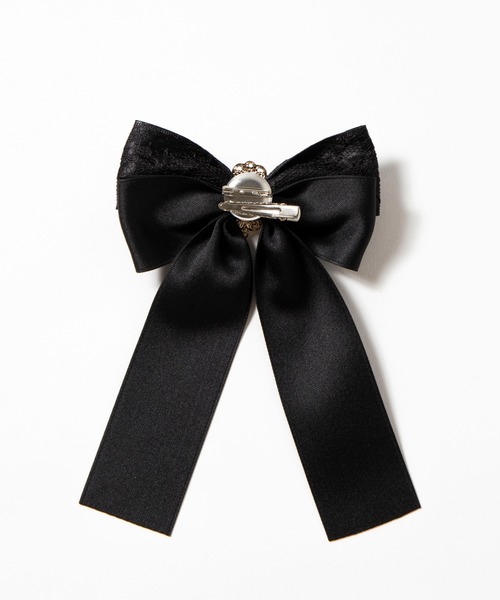 WEGO(ウィゴー)の「WEGO/パールリボンブローチクリップ(ヘアピン・レディース・ブラック・FREE)」の3枚目の写真