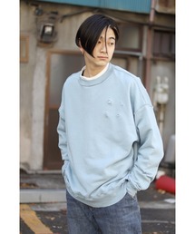 CREARE -LINO- | 【2021SPRING】オーバーサイズ　ダメージ加工 スウェット トレーナー<ユニセックス>(スウェット)