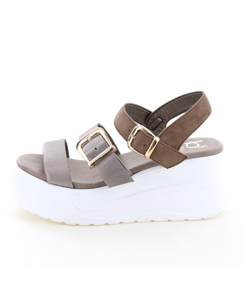 byあしながおじさん（バイアシナガオジサン）の「厚底ベルトスポーツサンダル / byあしながおじさん（サンダル・レディース・ブラック/マルチ/グレー/ブロンズ・M/S/LL/L）」の21枚目の写真