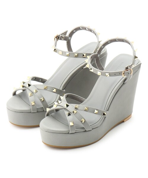 ESPERANZA（エスペランサ）の「◆ストラップスタッズ厚底ウエッジサンダル（サンダル・レディース・ブラック/ブルー/アイボリー/ピンク系/ベージュ・LL/S/M/L）」の7枚目の写真