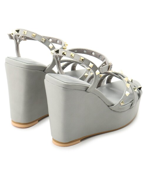 ESPERANZA（エスペランサ）の「◆ストラップスタッズ厚底ウエッジサンダル（サンダル・レディース・ブラック/ブルー/アイボリー/ピンク系/ベージュ・LL/S/M/L）」の6枚目の写真