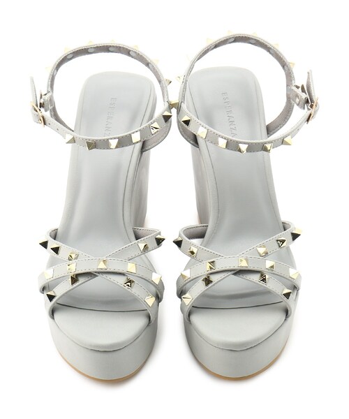 ESPERANZA（エスペランサ）の「◆ストラップスタッズ厚底ウエッジサンダル（サンダル・レディース・ブラック/ブルー/アイボリー/ピンク系/ベージュ・LL/S/M/L）」の11枚目の写真