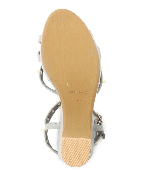 ESPERANZA（エスペランサ）の「◆ストラップスタッズ厚底ウエッジサンダル（サンダル・レディース・ブラック/ブルー/アイボリー/ピンク系/ベージュ・LL/S/M/L）」の9枚目の写真