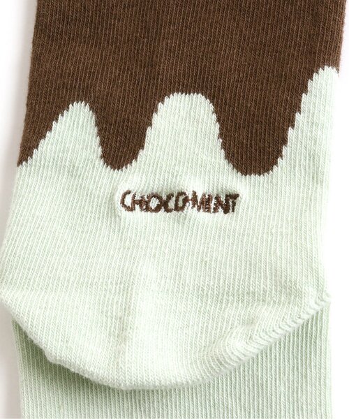 apres les cours（アプレレクール）の「チョコ柄 ソックス（ソックス/靴下・キッズ・ブラウン/ミント/アイボリー・12/15 /18/21/24）」の7枚目の写真