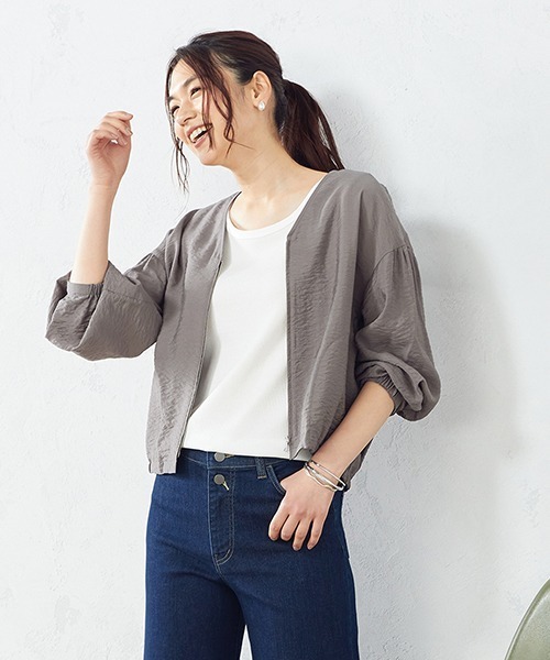 COMME CA ISM（コムサイズム）の「ワッシャーブルゾン（ブルゾン・レディース・チャコール/ベージュ/カーキ/ブラック・MEDIUM/LARGE）」の3枚目の写真