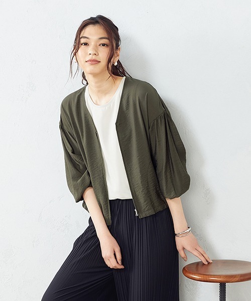 COMME CA ISM（コムサイズム）の「ワッシャーブルゾン（ブルゾン・レディース・チャコール/ベージュ/カーキ/ブラック・MEDIUM/LARGE）」の11枚目の写真