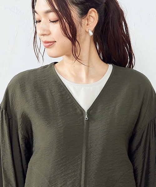 COMME CA ISM（コムサイズム）の「ワッシャーブルゾン（ブルゾン・レディース・チャコール/ベージュ/カーキ/ブラック・MEDIUM/LARGE）」の14枚目の写真