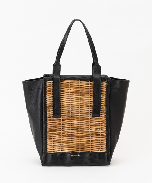 Flea Store Vegetal(フリーストアベジタル)の「【Flea Store Vegetal】レザーコンビかごバッグ/TALL(かごバッグ・レディース・ブラック・FREE)」の13枚目の写真