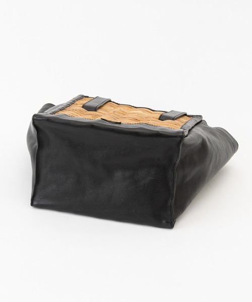 Flea Store Vegetal(フリーストアベジタル)の「【Flea Store Vegetal】レザーコンビかごバッグ/TALL(かごバッグ・レディース・ブラック・FREE)」の10枚目の写真