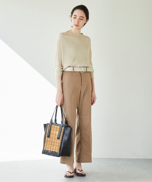 Flea Store Vegetal(フリーストアベジタル)の「【Flea Store Vegetal】レザーコンビかごバッグ/TALL(かごバッグ・レディース・ブラック・FREE)」の11枚目の写真