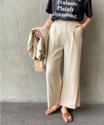 [Jeans Factory Clothes/ジーンズファクトリークローズ] リネンタックワイドパンツ