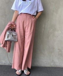 [Jeans Factory Clothes/ジーンズファクトリークローズ] リネンタックワイドパンツ