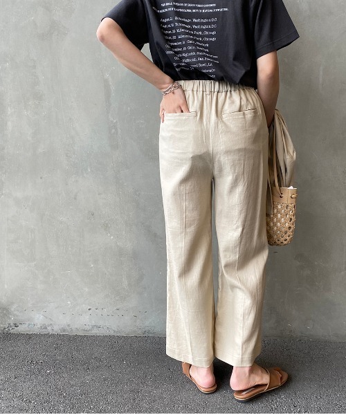 JEANS FACTORY Clothes（ジーンズファクトリークローズ）の「[Jeans Factory Clothes/ジーンズファクトリークローズ] リネンタックワイドパンツ（その他パンツ・レディース・ベージュ/ピンク/グレー・F）」の10枚目の写真