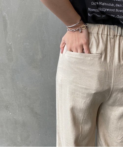 JEANS FACTORY Clothes（ジーンズファクトリークローズ）の「[Jeans Factory Clothes/ジーンズファクトリークローズ] リネンタックワイドパンツ（その他パンツ・レディース・ベージュ/ピンク/グレー・F）」の13枚目の写真