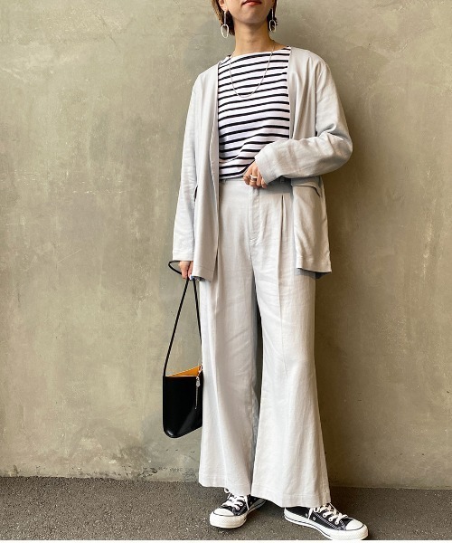 JEANS FACTORY Clothes（ジーンズファクトリークローズ）の「[Jeans Factory Clothes/ジーンズファクトリークローズ] リネンタックワイドパンツ（その他パンツ・レディース・ベージュ/ピンク/グレー・F）」の5枚目の写真