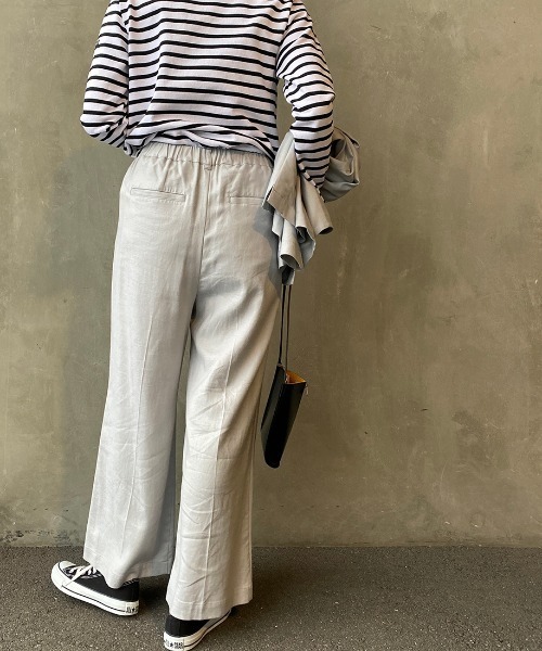 JEANS FACTORY Clothes（ジーンズファクトリークローズ）の「[Jeans Factory Clothes/ジーンズファクトリークローズ] リネンタックワイドパンツ（その他パンツ・レディース・ベージュ/ピンク/グレー・F）」の17枚目の写真