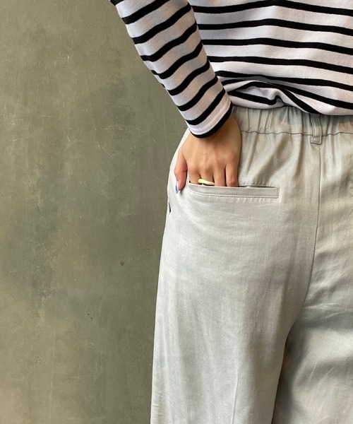 JEANS FACTORY Clothes（ジーンズファクトリークローズ）の「[Jeans Factory Clothes/ジーンズファクトリークローズ] リネンタックワイドパンツ（その他パンツ・レディース・ベージュ/ピンク/グレー・F）」の20枚目の写真