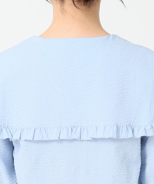 SLOBE citron.（スローブシトロン）の「SLOBE citron.セーラーフリルブラウス【手洗い可能】◆（シャツ/ブラウス・レディース・ホワイト/サックスブルー・FREE）」の19枚目の写真