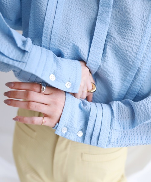 SLOBE citron.（スローブシトロン）の「SLOBE citron.セーラーフリルブラウス【手洗い可能】◆（シャツ/ブラウス・レディース・ホワイト/サックスブルー・FREE）」の22枚目の写真