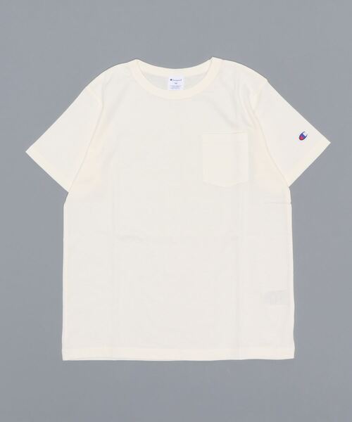 Champion（チャンピオン）の「【WEB限定】Champion/チャンピオン KIDS ポケット付き半袖Tシャツ（Tシャツ/カットソー・キッズ・ブルーグリーン/ベージュ/ホワイト/パープル/ネイビー/オレンジ/グレー/ブラック・160/110/130/140/120/150）」の2枚目の写真