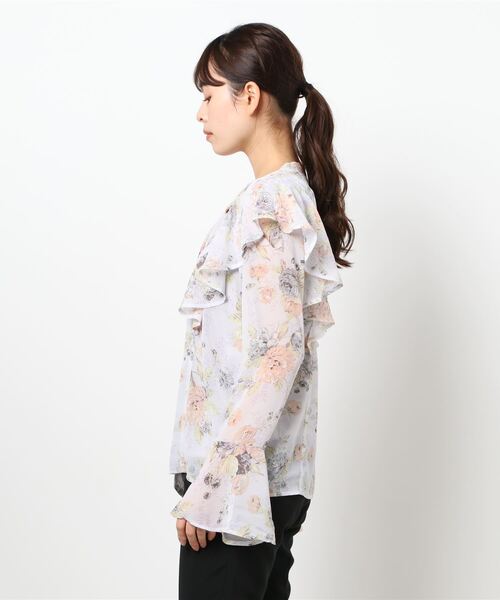 ANDGEEBEE（アンジービー）の「フラワーブラウス（シャツ/ブラウス・レディース・ラベンダー/ブルー・MEDIUM）」の4枚目の写真