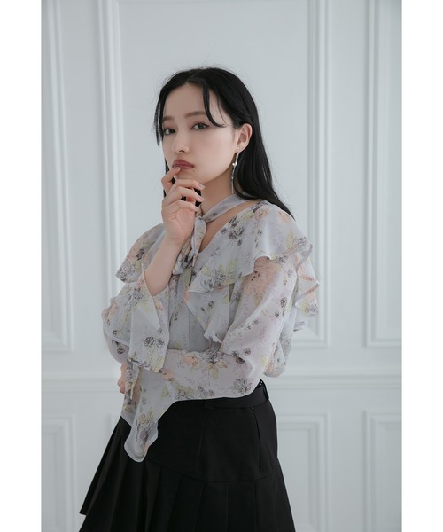 ANDGEEBEE（アンジービー）の「フラワーブラウス（シャツ/ブラウス・レディース・ラベンダー/ブルー・MEDIUM）」の13枚目の写真