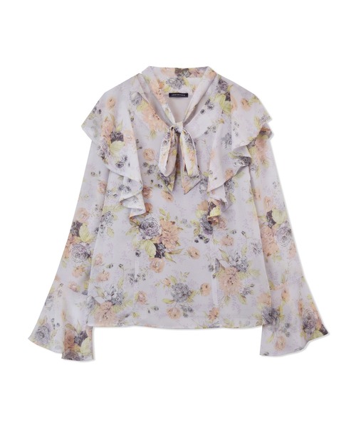 ANDGEEBEE（アンジービー）の「フラワーブラウス（シャツ/ブラウス・レディース・ラベンダー/ブルー・MEDIUM）」の3枚目の写真