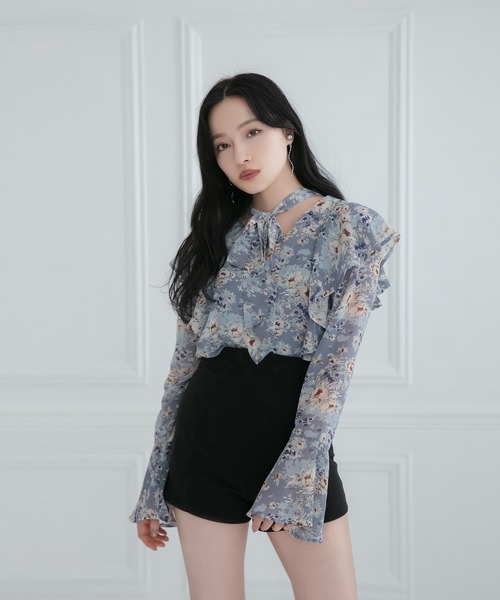 ANDGEEBEE（アンジービー）の「フラワーブラウス（シャツ/ブラウス・レディース・ラベンダー/ブルー・MEDIUM）」の14枚目の写真