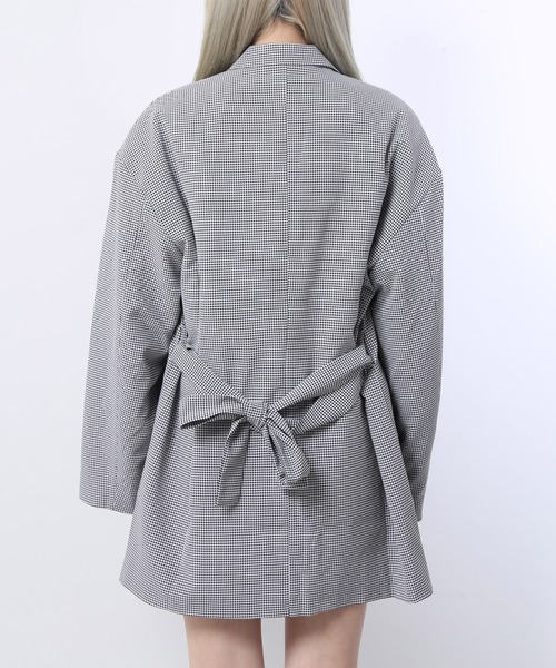 WC（ダブル シー）の「ミニギンガムベルト付きジャケット（その他アウター・レディース・ブラック/ブラウン/ライトパープル・FREE）」の7枚目の写真