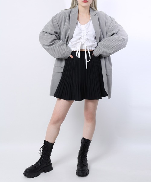 WC（ダブル シー）の「ミニギンガムベルト付きジャケット（その他アウター・レディース・ブラック/ブラウン/ライトパープル・FREE）」の4枚目の写真