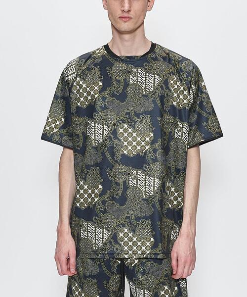 rajabrooke（ラジャブルック）の「＜rajabrooke＞ BATIK FOOTBALL TOP/Tシャツ（Tシャツ/カットソー・メンズ・ワインレッド/ネイビー・MEDIUM/LARGE）」の2枚目の写真