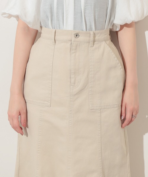 natural couture(ナチュラルクチュール)の「カーゴポケットマーメイドスカート(スカート・レディース・ピンク/カーキ/ライトベージュ・FREE)」の8枚目の写真