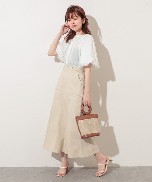 natural couture(ナチュラルクチュール)の「カーゴポケットマーメイドスカート(スカート・レディース・ピンク/カーキ/ライトベージュ・FREE)」の15枚目の写真