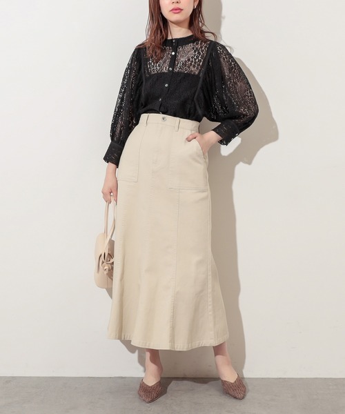 natural couture(ナチュラルクチュール)の「カーゴポケットマーメイドスカート(スカート・レディース・ピンク/カーキ/ライトベージュ・FREE)」の18枚目の写真