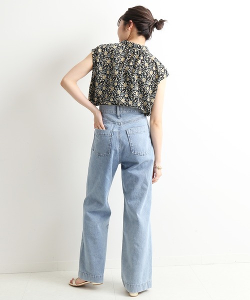 SLOBE IENA(スローブイエナ)の「オリエンタルフラワーブラウス【手洗い可能】◆(シャツ/ブラウス・レディース・ブラック/ナチュラル・FREE)」の5枚目の写真