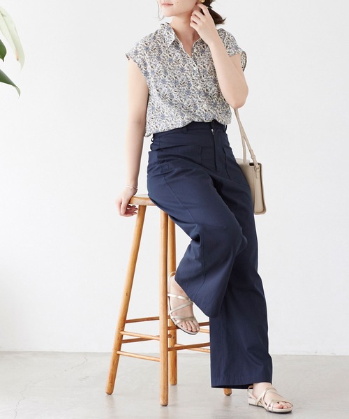 SLOBE IENA(スローブイエナ)の「オリエンタルフラワーブラウス【手洗い可能】◆(シャツ/ブラウス・レディース・ブラック/ナチュラル・FREE)」の10枚目の写真