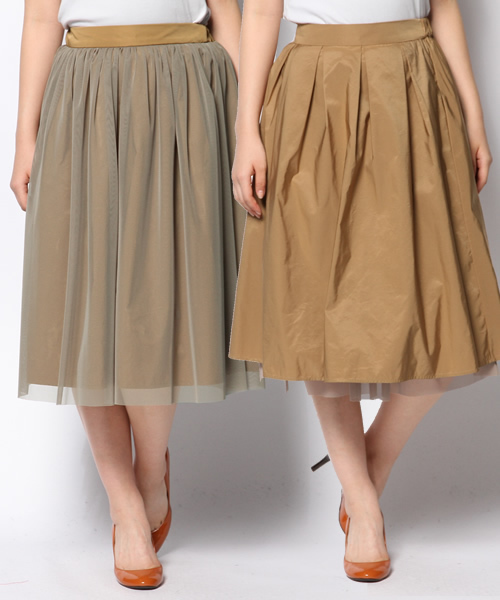 La TOTALITE（ラトータリテ）の「リバーシブルミモレスカート。（スカート・レディース・ブラック/キャメル/グレー・FREE）」の3枚目の写真