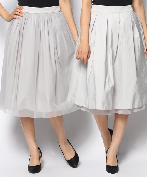 La TOTALITE（ラトータリテ）の「リバーシブルミモレスカート。（スカート・レディース・ブラック/キャメル/グレー・FREE）」の13枚目の写真