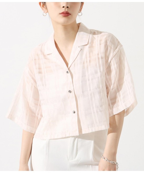 セール シアーチェックショート丈開襟シャツ シャツ ブラウス Settimissimo セッティミッシモ のファッション通販 Zozotown