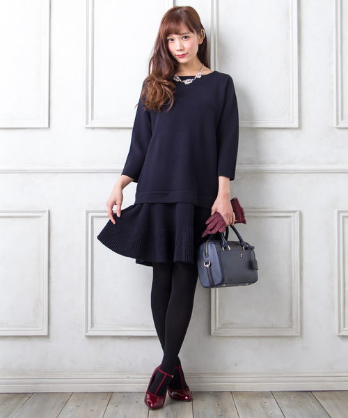 組曲 クミキョク の W Acティアードニットワンピース ワンピース Wear