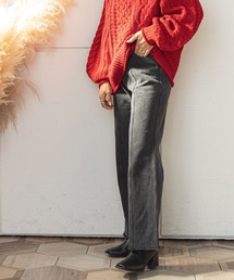 フリンジフレアデニムパンツ