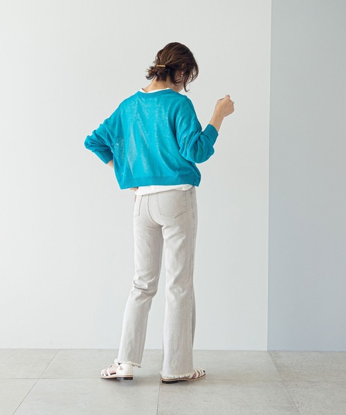rectangle(レクタングル)の「フリンジフレアデニムパンツ(デニムパンツ・レディース・グレー/ブラック/ブルー/オフホワイト・MEDIUM/SMALL)」の13枚目の写真