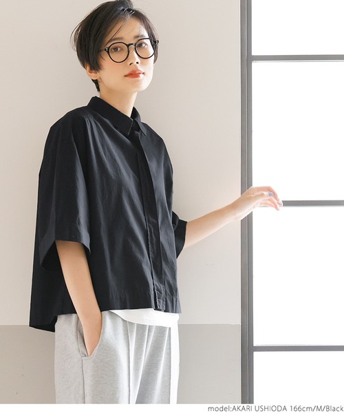 coca（coca）（コカ）の「＼＼新色登場／／リメイク風ビンテージクロップドシャツ（シャツ/ブラウス・レディース・ホワイト/ブラック/カーキ・M/L）」の8枚目の写真