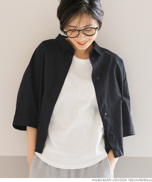 coca（coca）（コカ）の「＼＼新色登場／／リメイク風ビンテージクロップドシャツ（シャツ/ブラウス・レディース・ホワイト/ブラック/カーキ・M/L）」の10枚目の写真