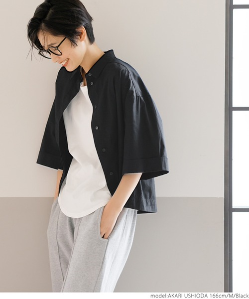 coca（coca）（コカ）の「＼＼新色登場／／リメイク風ビンテージクロップドシャツ（シャツ/ブラウス・レディース・ホワイト/ブラック/カーキ・M/L）」の12枚目の写真