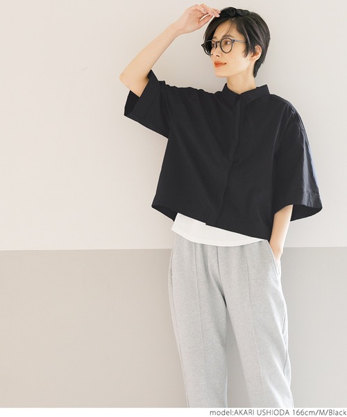 coca（coca）（コカ）の「＼＼新色登場／／リメイク風ビンテージクロップドシャツ（シャツ/ブラウス・レディース・ホワイト/ブラック/カーキ・M/L）」の9枚目の写真