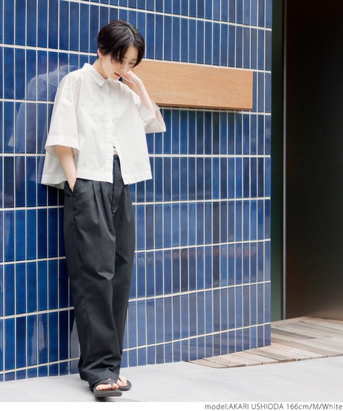 coca（coca）（コカ）の「＼＼新色登場／／リメイク風ビンテージクロップドシャツ（シャツ/ブラウス・レディース・ホワイト/ブラック/カーキ・M/L）」の15枚目の写真