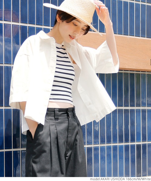 coca（coca）（コカ）の「＼＼新色登場／／リメイク風ビンテージクロップドシャツ（シャツ/ブラウス・レディース・ホワイト/ブラック/カーキ・M/L）」の19枚目の写真