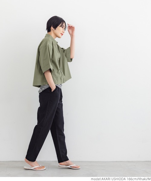 coca（coca）（コカ）の「＼＼新色登場／／リメイク風ビンテージクロップドシャツ（シャツ/ブラウス・レディース・ホワイト/ブラック/カーキ・M/L）」の22枚目の写真