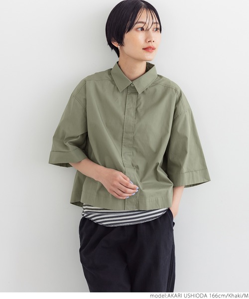 coca（coca）（コカ）の「＼＼新色登場／／リメイク風ビンテージクロップドシャツ（シャツ/ブラウス・レディース・ホワイト/ブラック/カーキ・M/L）」の21枚目の写真